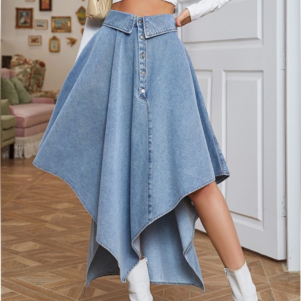 Denim Asymmetrical Skirt Small